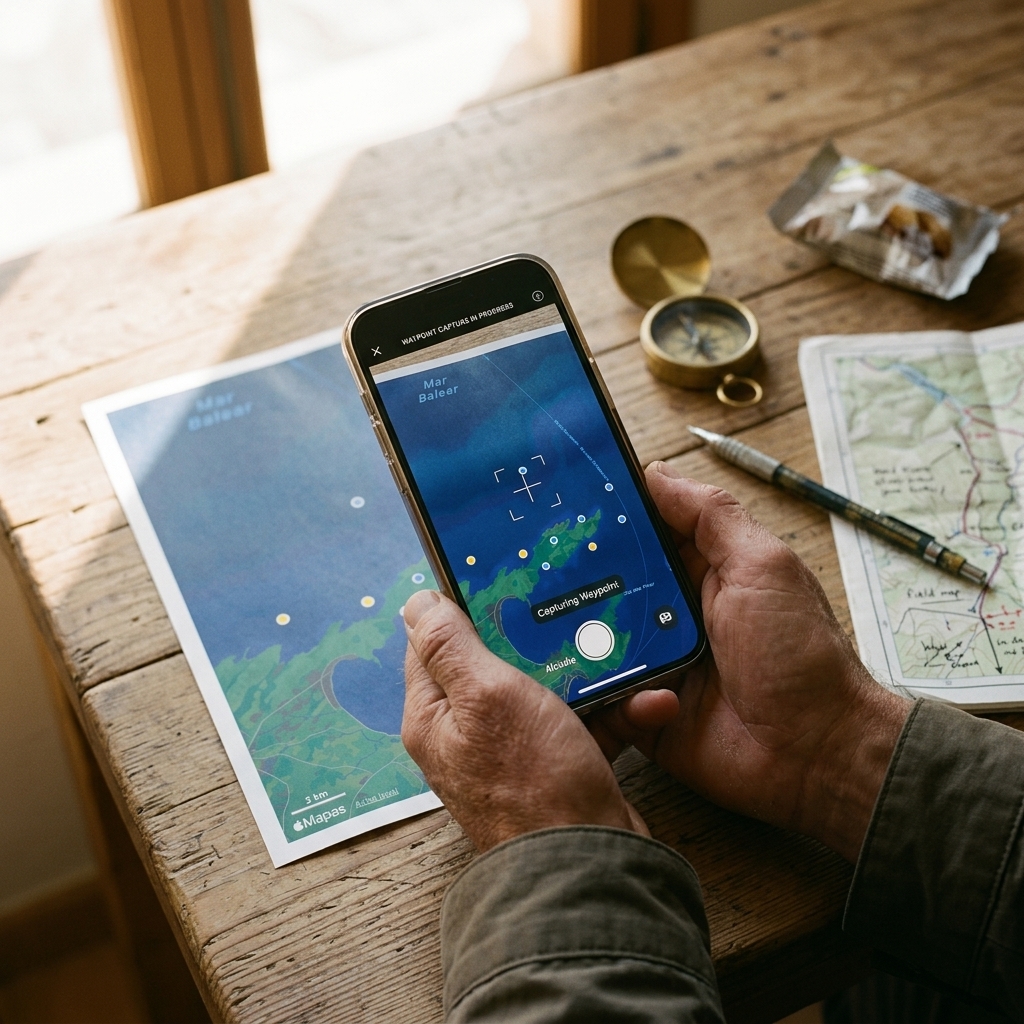 Capture technique de waypoints avec appui cartographique physique et numérique