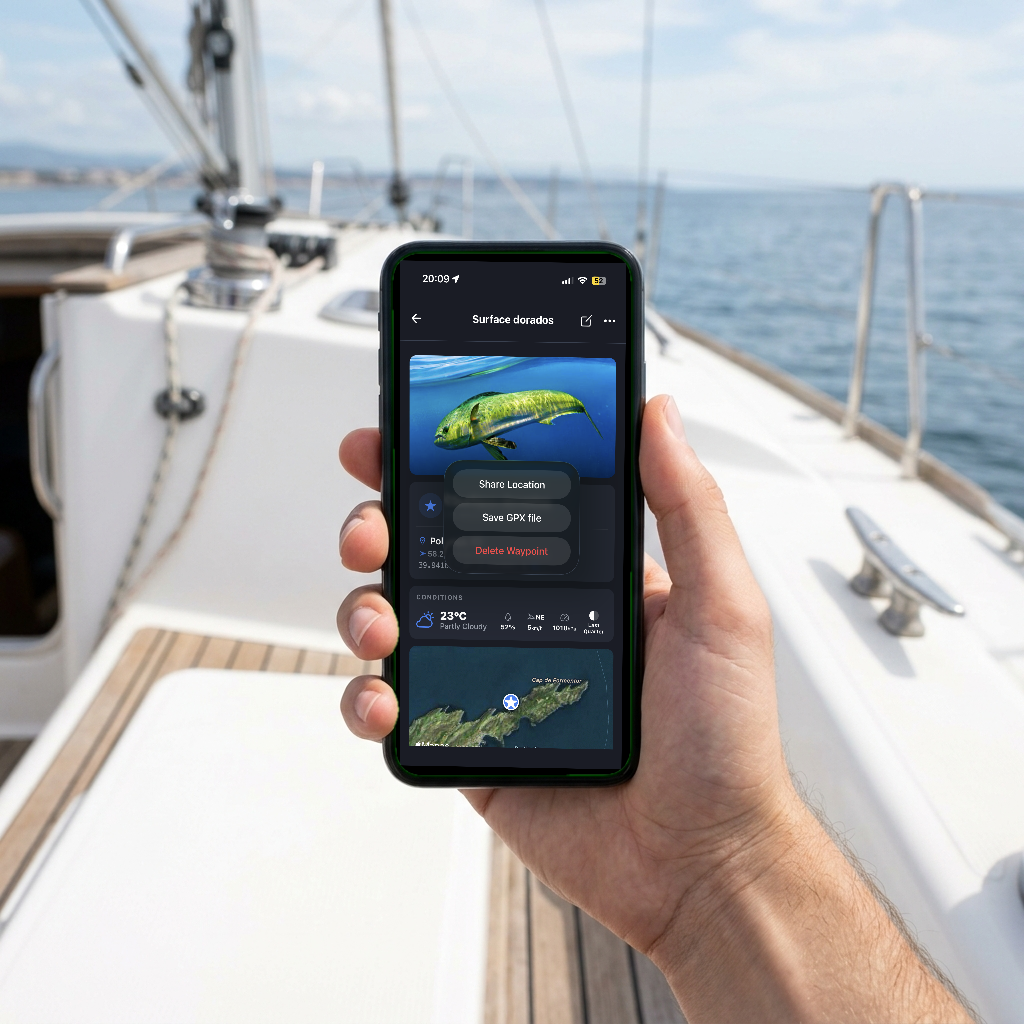 A mobile phone revealing GPS coordinates and the exact location map through a photo's EXIF metadata.