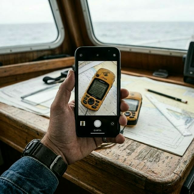 smartphone escaneando coordenadas GPS con la cámara