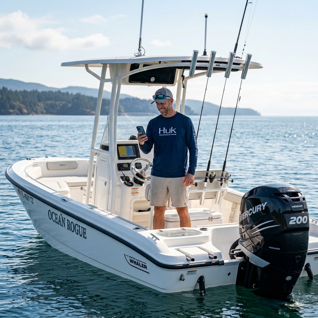 Pescador solitário desfrutando do sucesso de manter as suas marcas em segredo