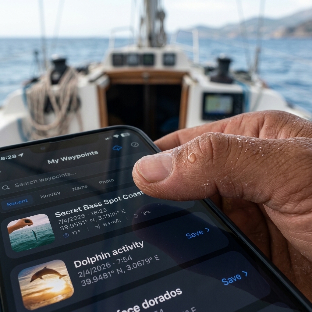 Capturing a fishing spot with a single touch in CAPTA