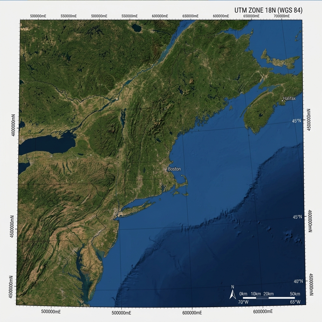 Visualización técnica de la rejilla UTM sobre el terreno
