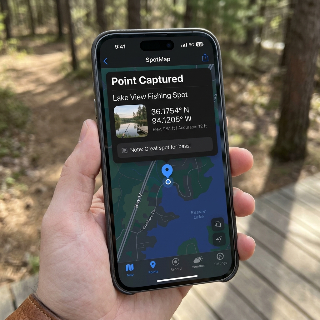 Interfaz de CAPTA mostrando coordenadas, foto y nota