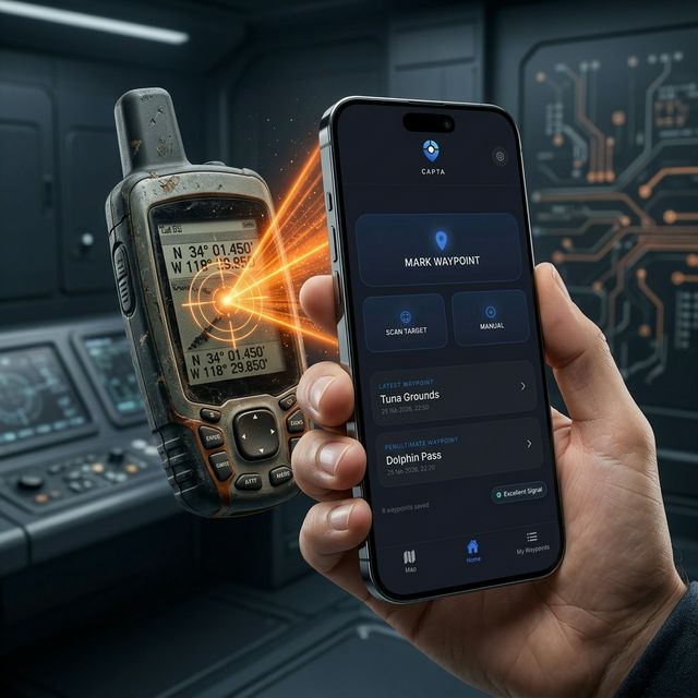 Smartphone scannt GPS-Koordinaten mit der Kamera