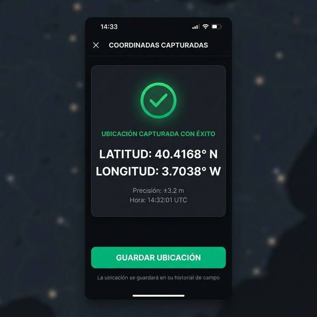Erfolgreich in der App erfasste Koordinaten