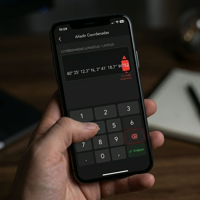 Mobile app with highlighted number showing an input error