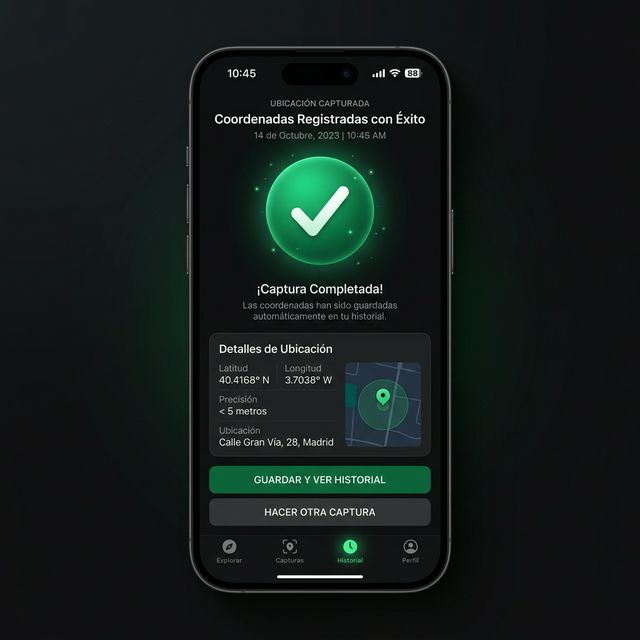 Fast and successful coordinate capture in the app